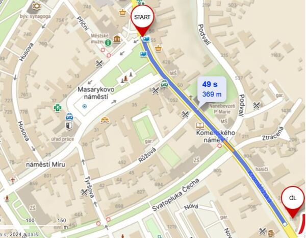 AD mapa autobusem